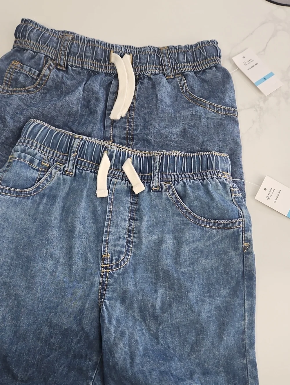 Gap Denim Jogger Shorts with Drawstring - Blue Boy Size 5